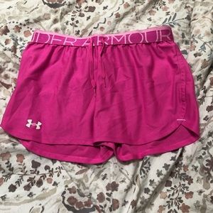 Pink under armour shorts